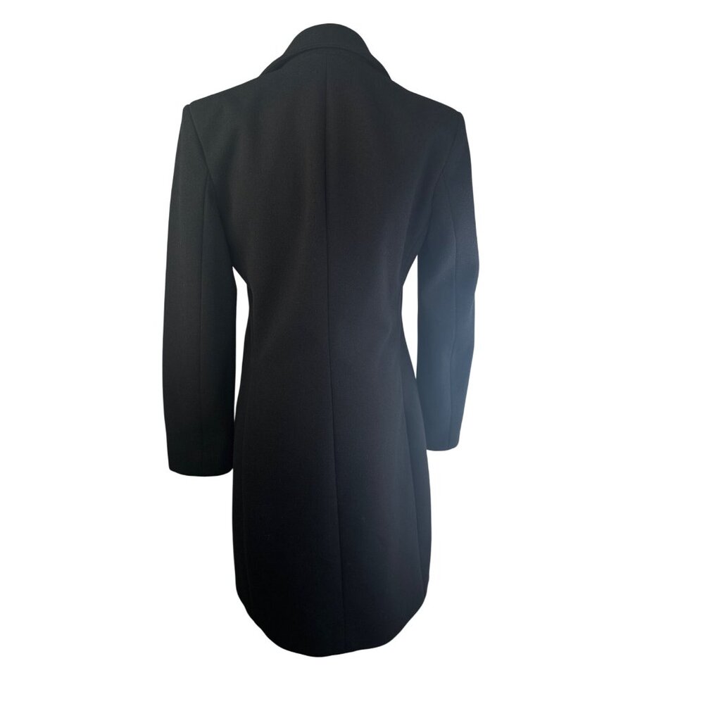 ZARA Womens Small Black Coat Long Length 2 Button NWOT - Picture 2 of 14